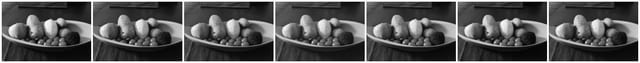 The seven Grainhouse pack stocks as a contact sheet, one frame rendered through each, from Tri-X 400 through FP4 Plus 125.
