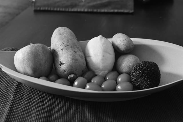 The same frame rendered through Acros 100.